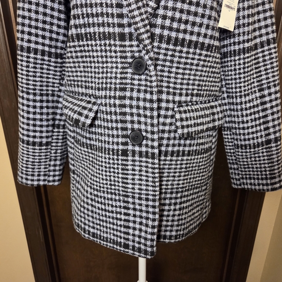 Old Navy Blue & White Houndstooth Coat NWT - Picture 3 of 13